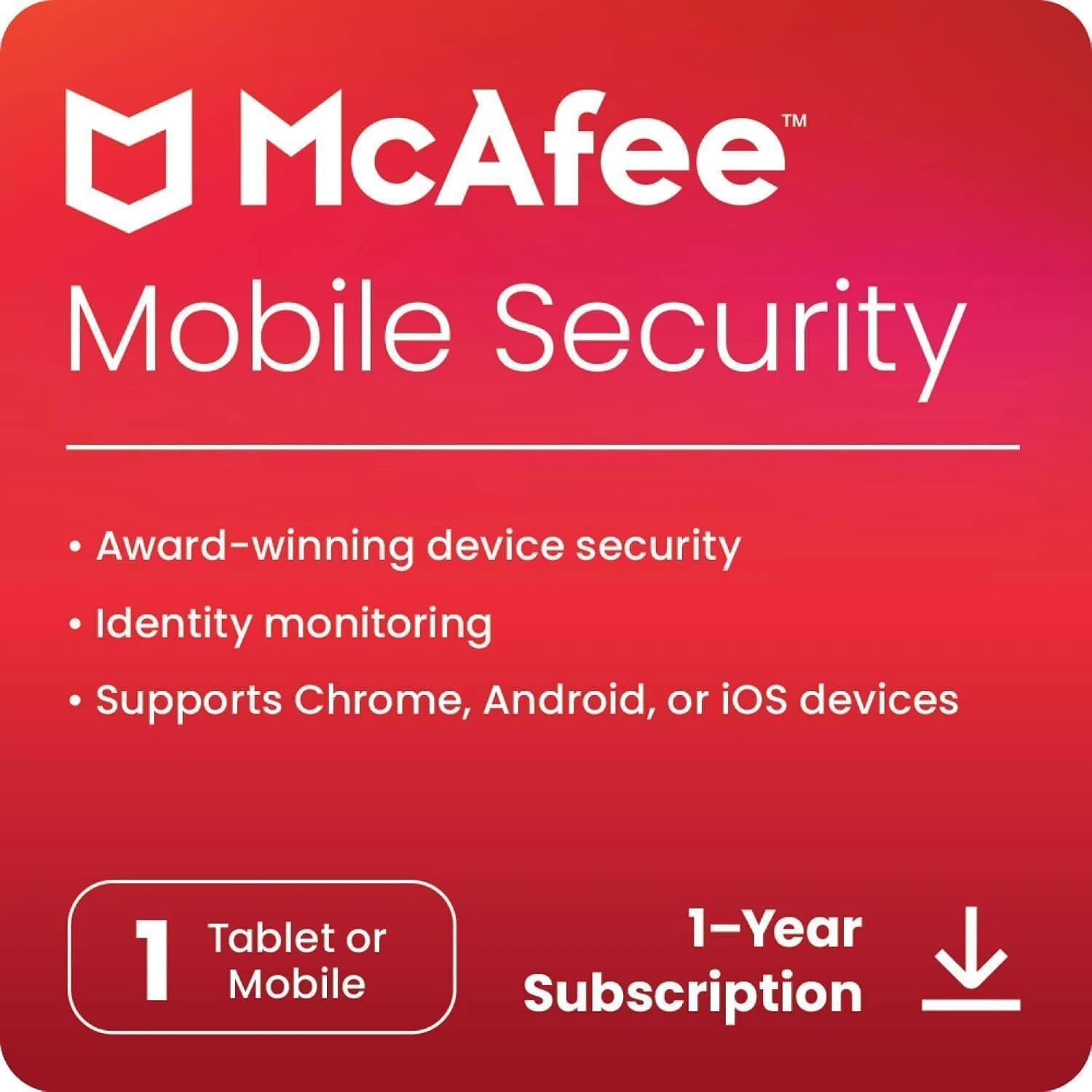 McAfee Mobile Security 1 Device 1 Year (Android & iOS)